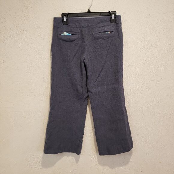 Diane von Furstenberg Cropped Pants Womens SZ 6 Gray Wide Leg Cuffed - Picture 6 of 11